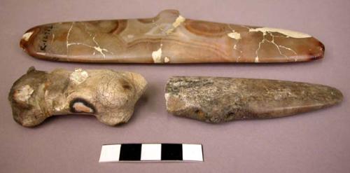 Ground stone pedants, polished, and fragments of pendants & ornaments