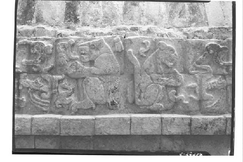 Sculptured frieze at the Temple of Warriors