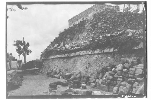 Outer face of the Temple of Warriors