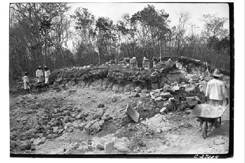 T. of Interior Atlantean Columns during excavation