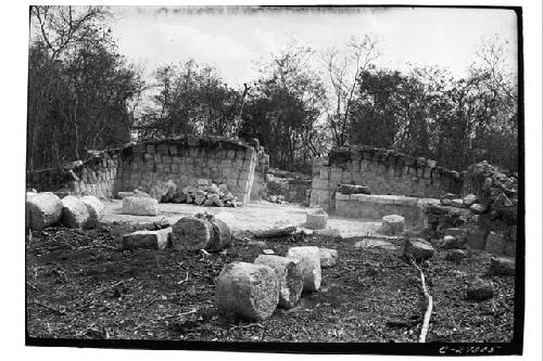 T. of Interior Atlantean Columns showing front of temple after excavation, looki