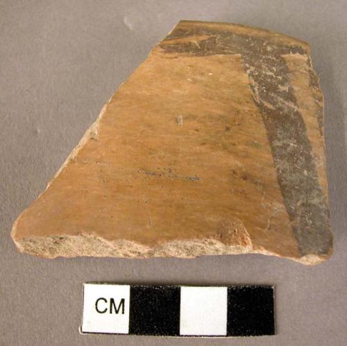 Rim potsherd, 3 potsherds - red painted ware, no slip, burnished - (Wace & Thomp