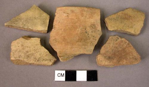 3 rim potsherds, 15 sherds - white slipped, burnished (Wace & Thompson, 1912, Ty