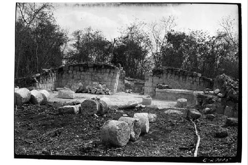 T. of Interior Atlantean Columns showing front of temple after excavation, looki