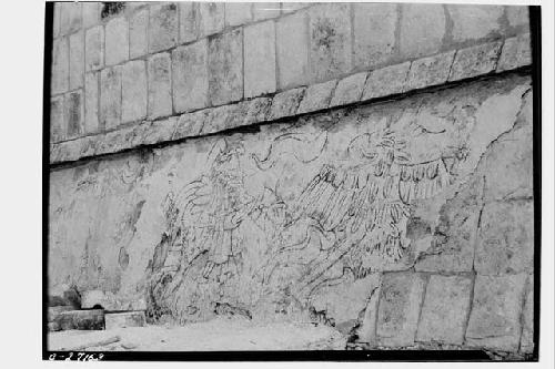 Wall paintings at the Temple of Warriors, north side