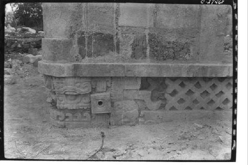 Temple of Three Lintels. NE corner, mask panel