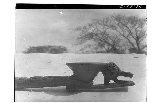 Clay pipe, polished redware - Northwest Colonnade, below floor level in fill.