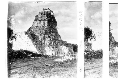 Temple of the Jaguars, under repair by Mexican government.