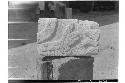 Sculptured stone from fill in Temple of Chac Mool