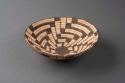 Coiled cattail reed bowl with flaring sides