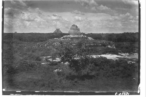 Caracol from Monjas, Castillo in distant background to left.