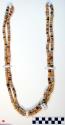 Corn necklace, probably dyed with commercial dyes. 77 cm. length of loop.
