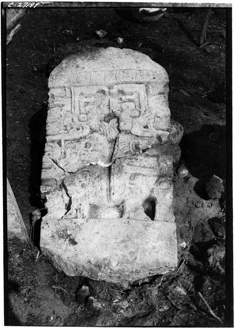 Front of Stela 9 with date 9.11.7.0.0  9Ahau 3Mol