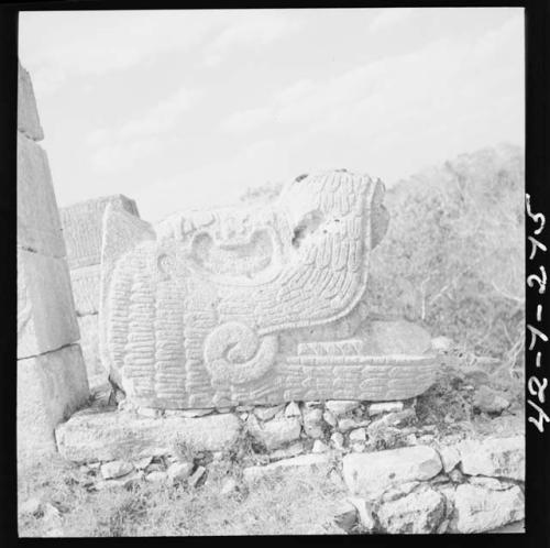 Osario. South serpent head, from south.