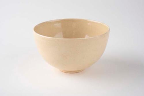 Ceramic cup with yellow crackle glaze