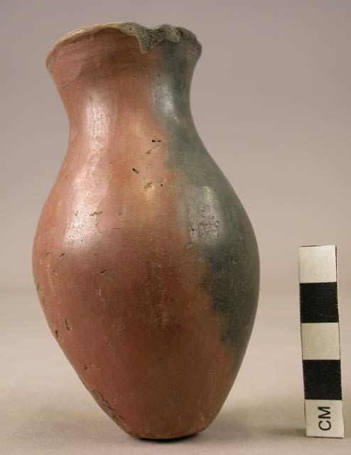 Bottle, pottery, red ware