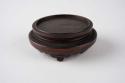 Carved wooden stand for small covered jar (E3348)