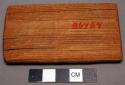 Net gauge of cedar wood. Used for measuring size of mesh when making nets