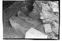 T.of Warriors. Closer view of Chac Mool figure found lying on back at S. end of