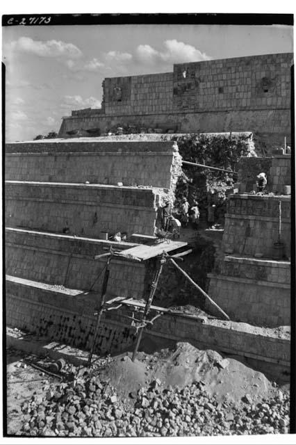 T of Warriors, looking S from T of Tables, showing excavation of buried temple