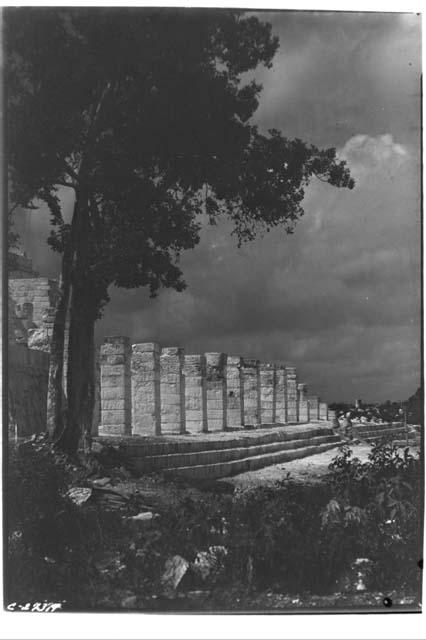 Northwest colonnade of the Temple of Warriors