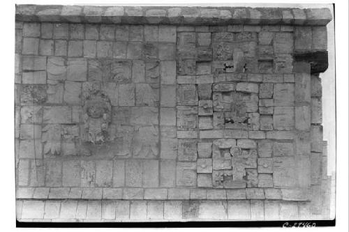 Serpent-bird and mask panels at the Temple of Warriors