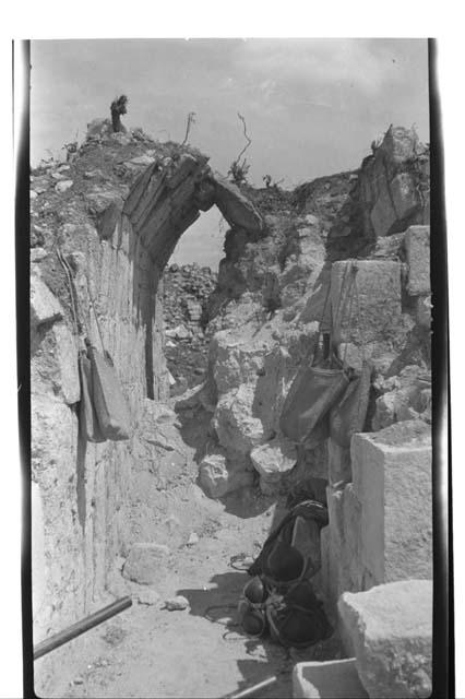 Archway at the Temple of Wall Panels before repair