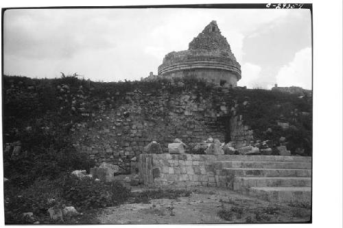 N. end lower stairway of Caracol, repaired.