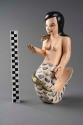 Carved and engraved wooden polychrome sculpture depicting Mami Wata