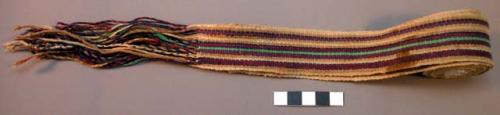 Man's belt - modern; dyes aniline except purple from shells, blue probably from