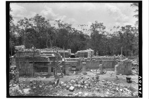 stucture 3 E 3.  colonnade under repair, looking east