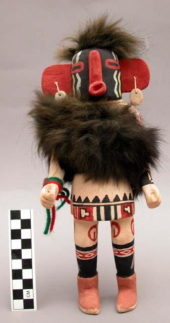 "Heheya's uncle kachina," wood, paint, fur, string