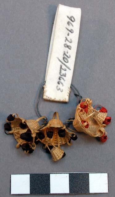 Miniature basketry ornaments (4)