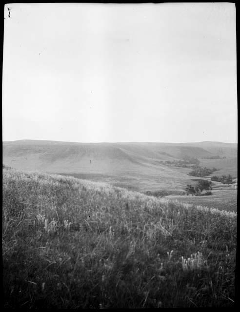 Grassy hill near the Mandan site