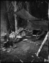 Men making pie in camp near Elwha River