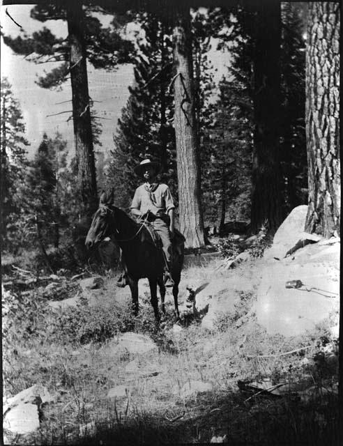 Roland B. Dixon on horseback