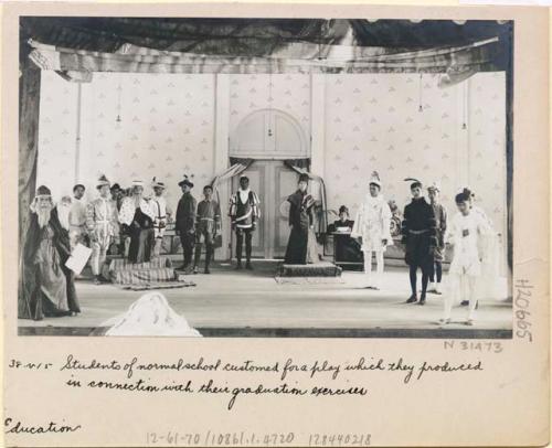 Students of a normal school dressed for a play they produced