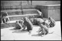 Monkeys on stairs