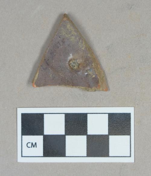 Ceramic, lead glazed redware body sherd