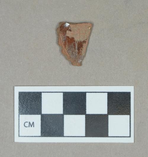 Ceramic, lead glazed redware body sherd