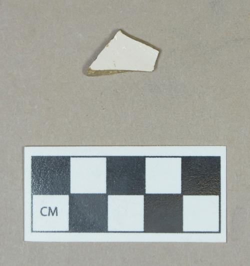 Ceramic, undecorated white salt glazed stoneware body sherd