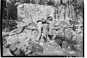 Temple of Three Lintels Northwest exterior corner in course of repair.