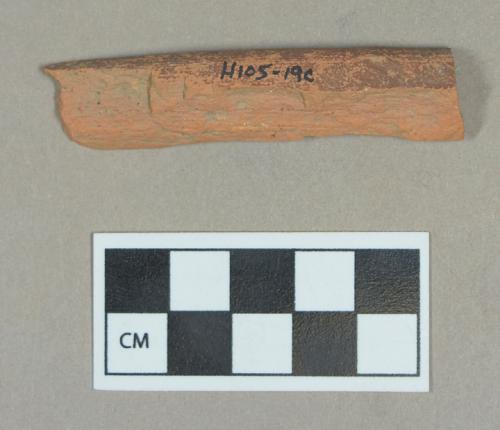 Ceramic, unglazed redware rim sherd