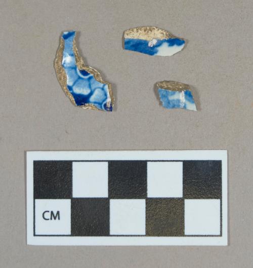 Ceramic, blue transfer printed pearlware body sherds