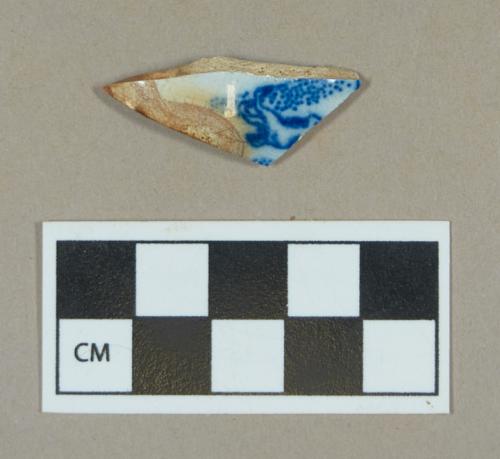 Ceramic, pearlware body sherd, blue transfer print