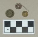 Metal, unidentified circular copper alloy pieces