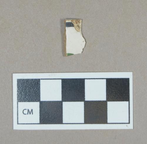 Ceramic, painted creamware rim sherd