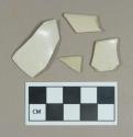 Ceramic, white salt glazed stoneware rim sherds