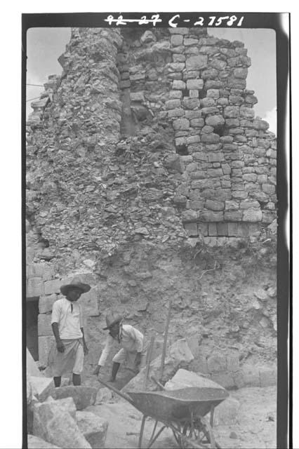 Caracol. Close up of excavation.