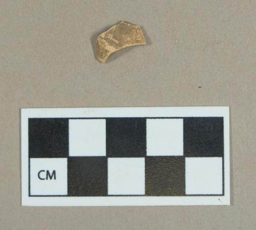 Ceramic, tin-glazed earthenware body sherd, glaze missing